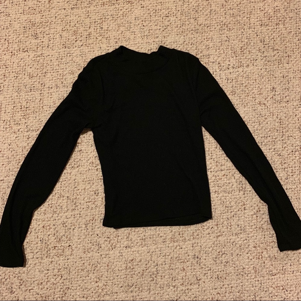 Basic black long sleeve top